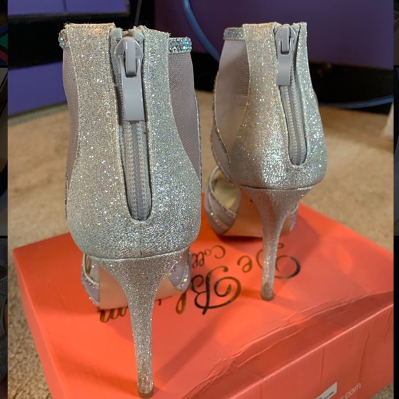 Silver Sparkle Cage Heels - Picture 3 of 4